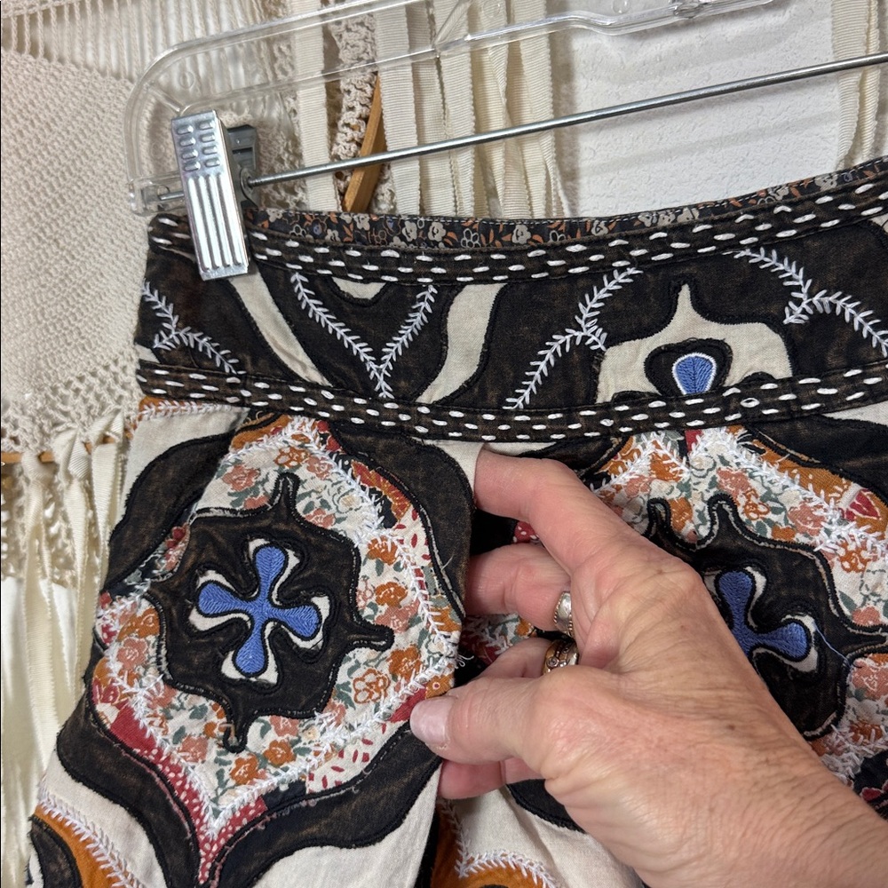 Ulla Johnson Tariq Hand Embroidered  Patchwork Cotton Shorts Size 0 - Picture 6 of 14